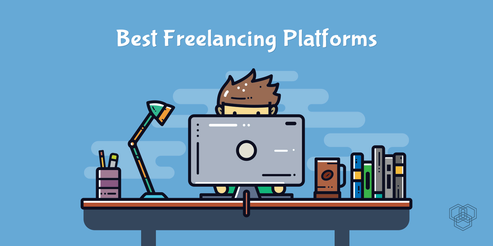 A featured image of an illustrated character working as a freelancer, best freelancing websites for Pakistani freelancers
